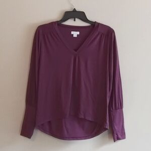 Women's Sundance Ilaria Long Sleeve Shirt Blouse Purple Size Petite PXS - EUC